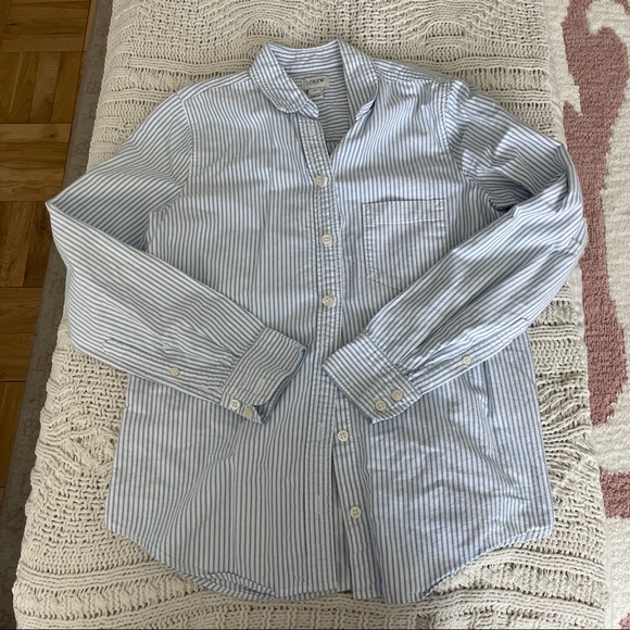 J.Crew Blue & White Striped Button Down - Picture 2 of 7